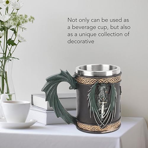 Miniatura 3 de Taza de cerveza vikinga medieval | Taza de café vikingo retro de dragón | Taza de acero inoxidable para jarra | Taza de cerveza de gran capacidad de