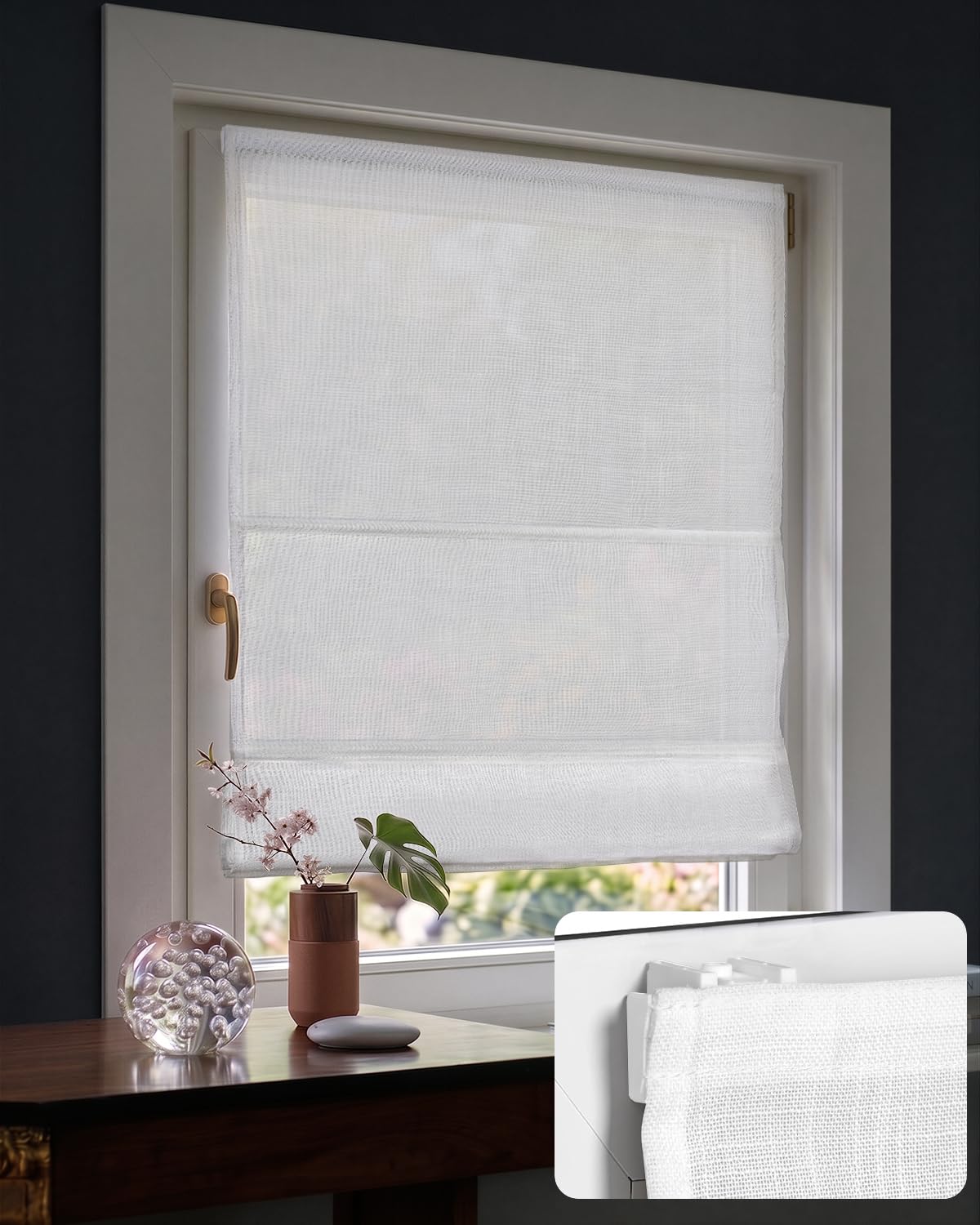 Victoria M. Store Bateau Translucide, 90 x 130 cm, Blanc | Store Intérieur Brise-Vue Moderne avec Rail en Aluminium Robuste, Réglage par Cordon, Idéal Pour Toutes Les Fenêtres