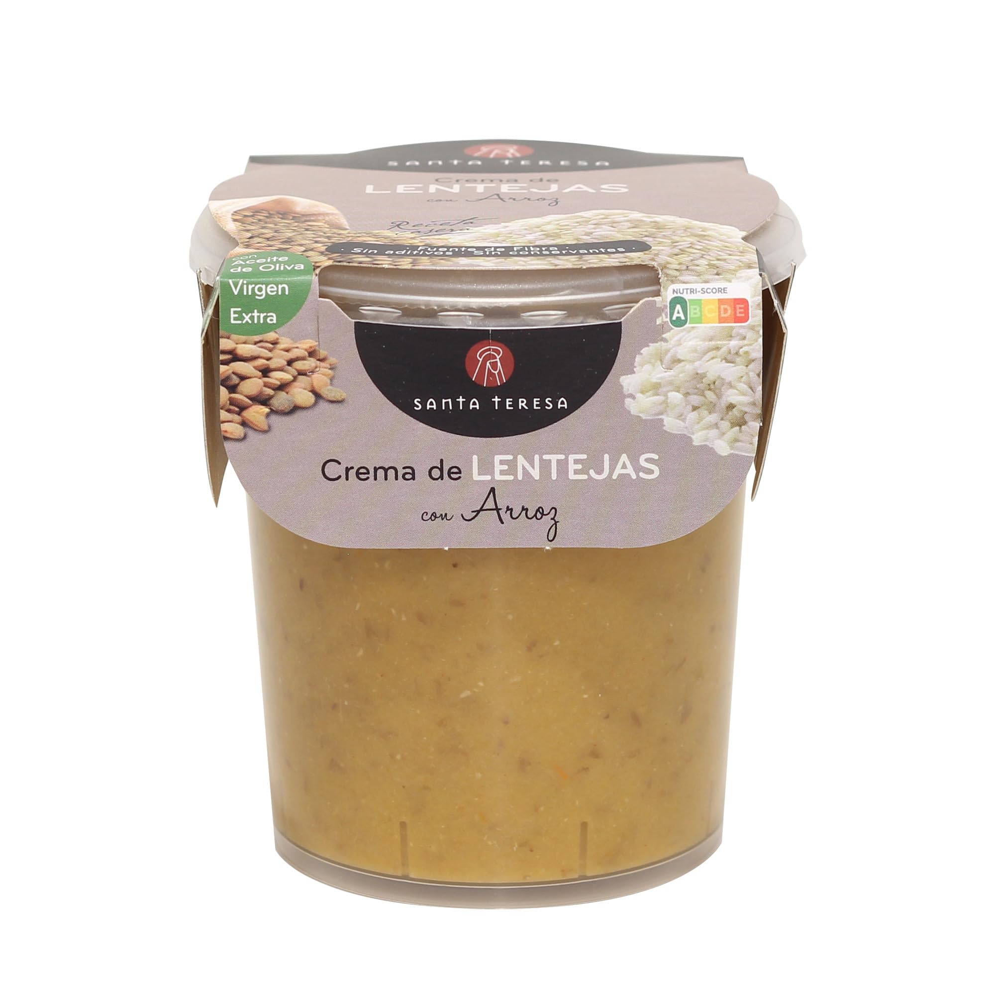 Santa Teresa - Pack de 9 Cremas de Lentejas con Arroz - Elaborada Con Ingredientes Naturales, Sin Conservantes Ni Aditivos - Envase Apto Para Microondas, Calentar Y Listo. 3.600ml