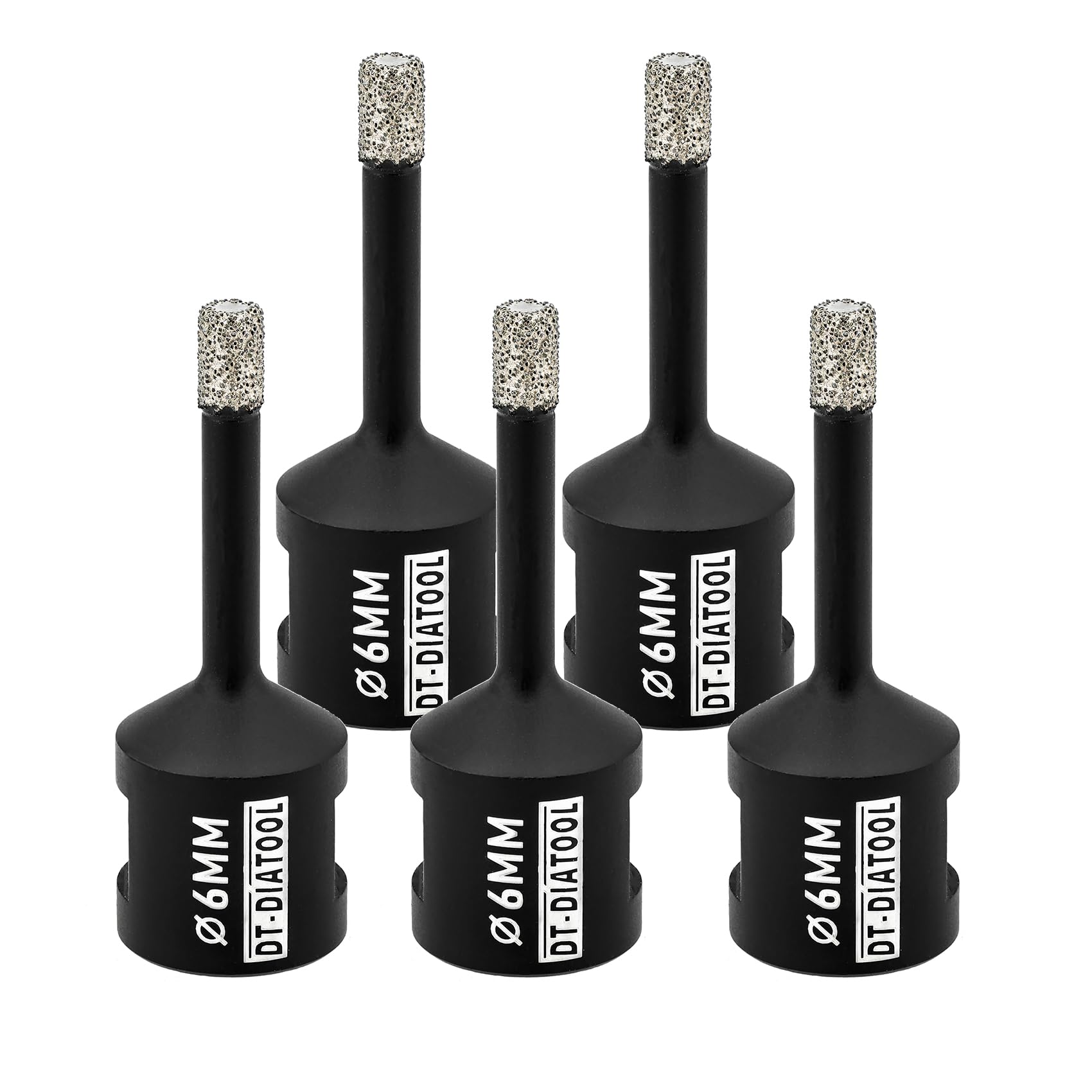 DT-DIATOOL Diamond Drill Bit 5PCS 6mm Hole Saw for Dry Drilling Tile Porcelain Marble Ceramic Granite