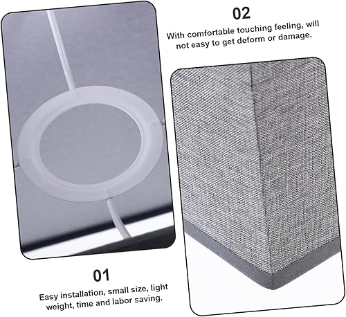Miniatura 6 de DECHOUS Pantalla rectangular de lino de 5.5 pulgadas de ancho x 5.5 pulgadas de profundidad x 7.86 pulgadas de alto, pantalla pequeña cuadrada para
