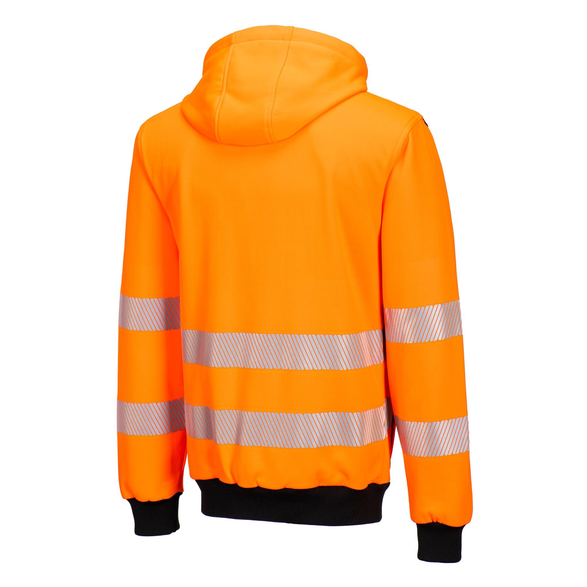 Portwest Sweat à capuche zippé Haute-Visibilité PW3 Orange/Noir S - Vêtements haute visibilité