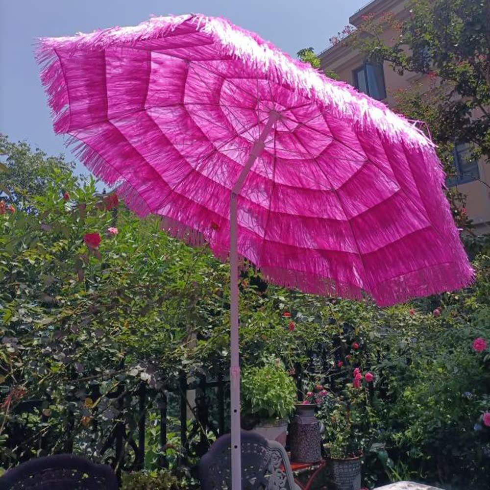 Produktbild von 0℃ Outdoor Hawaii Sonnenschirm Strandschirm Garten Stroh Sonnenschirm-Regenschirm, Anti-UV Und Wasserdicht, Iron Frame Base