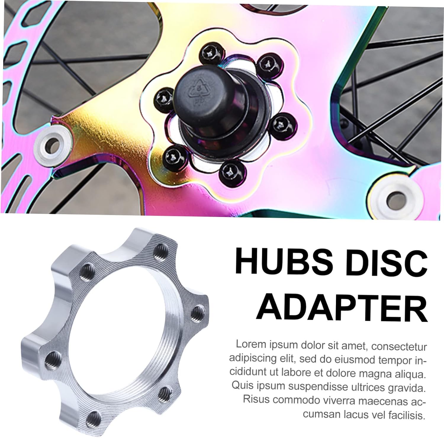 6-piece Disc Brake Mount Kit Bicycle Disc Brake Adapter for Center-Lock Hubs Mountain Bike Rear