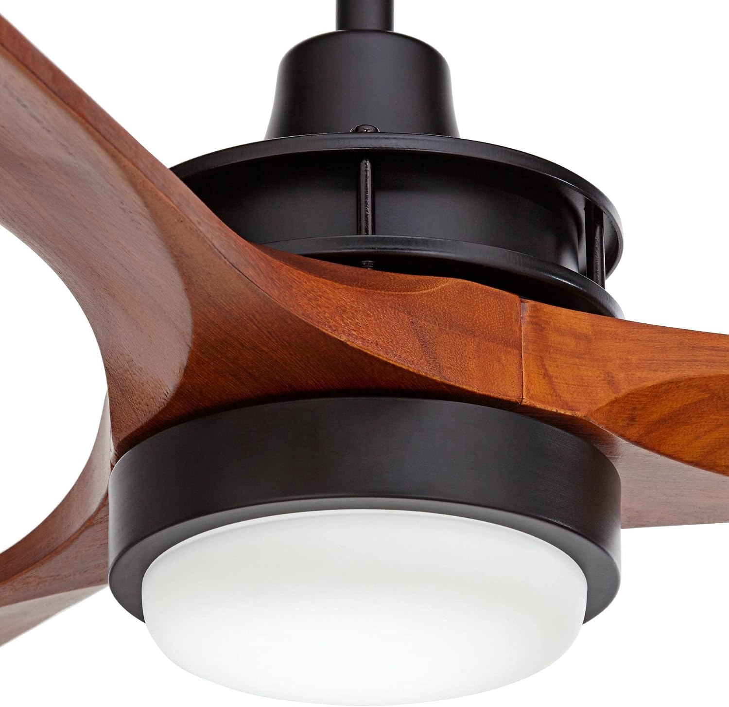 Casa Vieja 52" Windspun Rustic Farmhouse 3 Blade Indoor Ceiling Fan with Dimmable LED Light Remote Control Matte Black Walnut Solid for Living Kitchen House Bedroom Family Dining Room