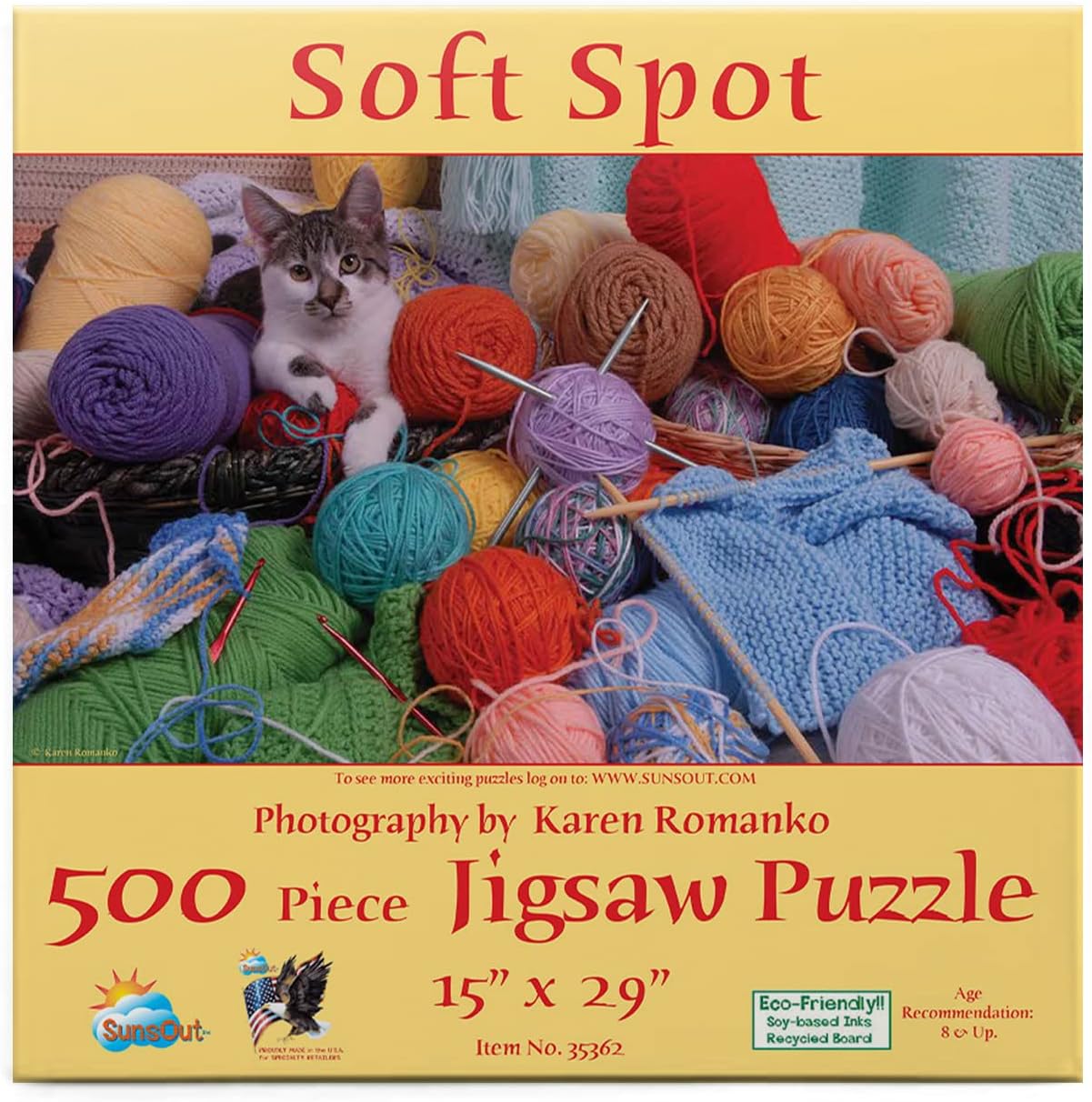 SUNSOUT A Perfect Spot 500 Piece Jigsaw Puzzle - Debbie Cook Art 19x19 Inches