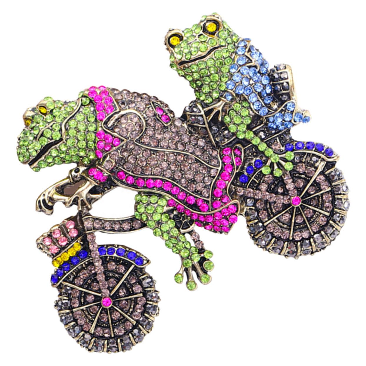 VALICLUD 2st Frosch Brosche Ästhetische Anstecknadel Damenbekleidungszubehör Retro-brosche Hutnadel Für Männer Broschen Und Anstecker Für Damen Frosch-stift Colorful Zink Legierung