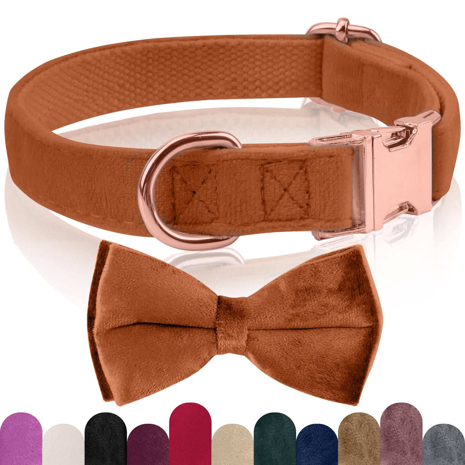 KTWSUEF Collare Cane, papillon cane Collare per Cani Velluto, Collare per Cani Comodo Resistente, Papillon per Cani Rimovibile Regolabile, Per Matrimoni, Compleanni, Eventi Festivi