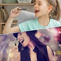 Vista 6 de Mini micrófono vocal/instrumento portátil para grabación de video de voz, canto, vlogging, podcasting, micrófono pequeño para iPhone, teléfono Negro