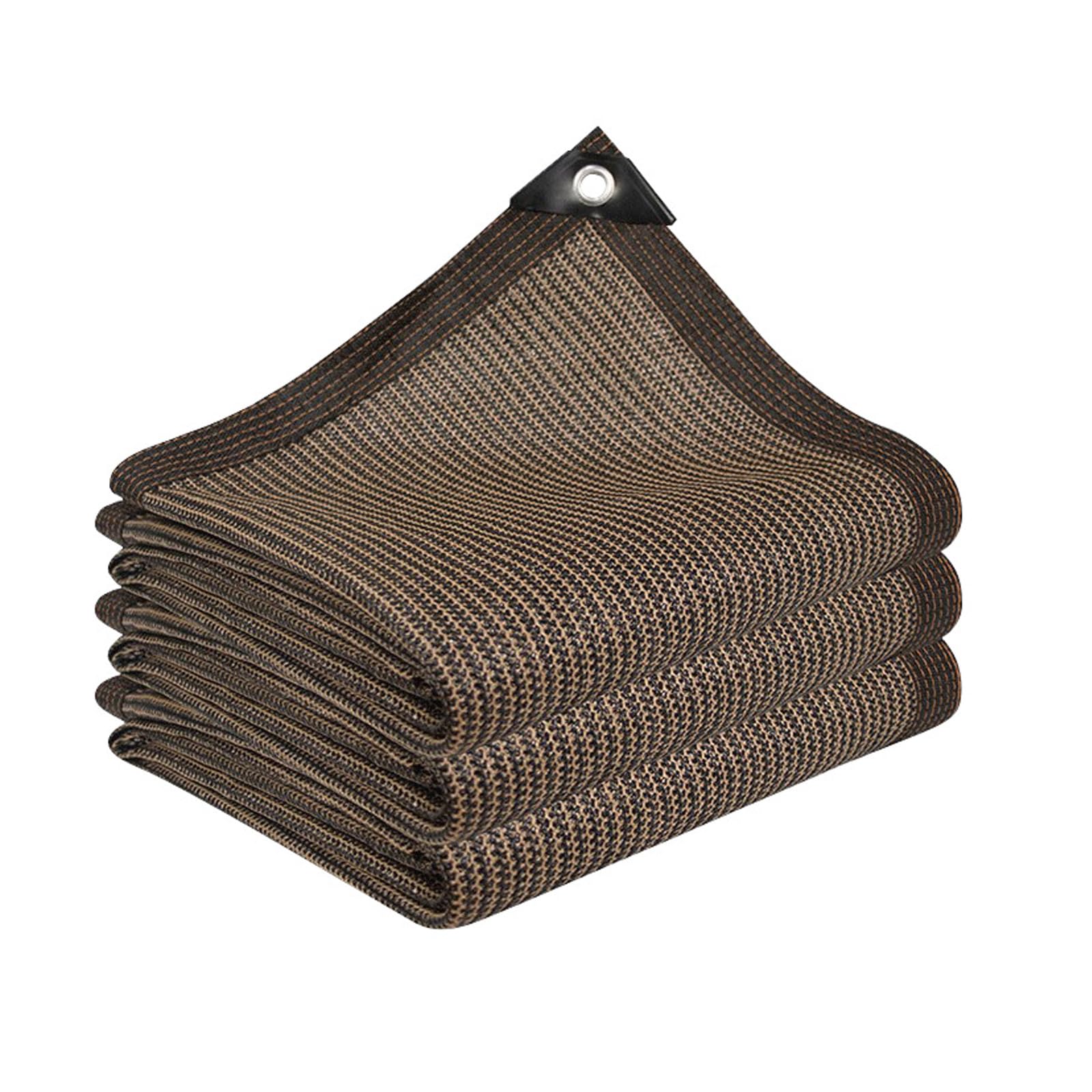 WQPMNYG 80% Brown Shade Cloth with Grommets - Outdoor Sunshade for Pergola, Garden, Greenhouse, and Chicken Coop - UV Protection for Plants and Terraces