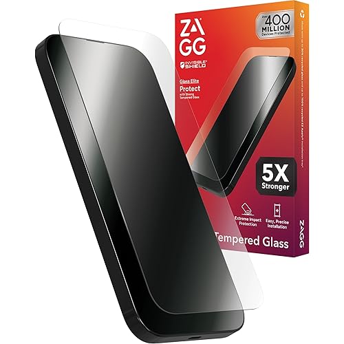 ZAGG Glass Elite iPhone 15 Screen Protector - 5X Stronger with Reinforced Edges, Scratch & Smudge-Resistant Surface, InvisibleShield, Easy to Install