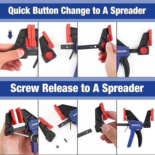 Miniatura 9 de WORKPRO WORKPRO Juego de hojas de sierra de sierra de calar con mango en T de 25 piezas + abrazaderas de mini barra para carpintería