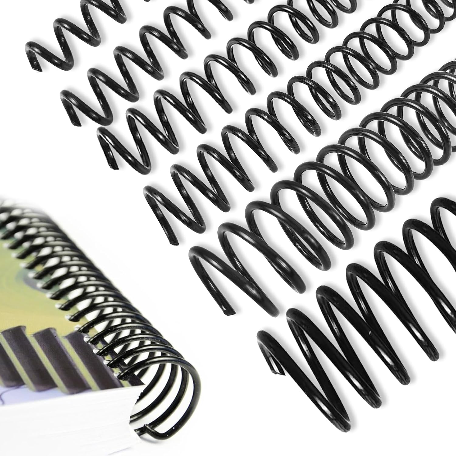 150 Pack Spiral Binding Coils, 41 Pitch Plastic Binding Coils Kit, 6 Different
