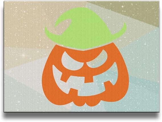 Amazon Co Jp Makiyo 熱い販売 ハロウィーン 怖い カボチャ ランプ イラスト フレーム レス ピクチャー 壁の装飾 キャンバスでプリント ファッション