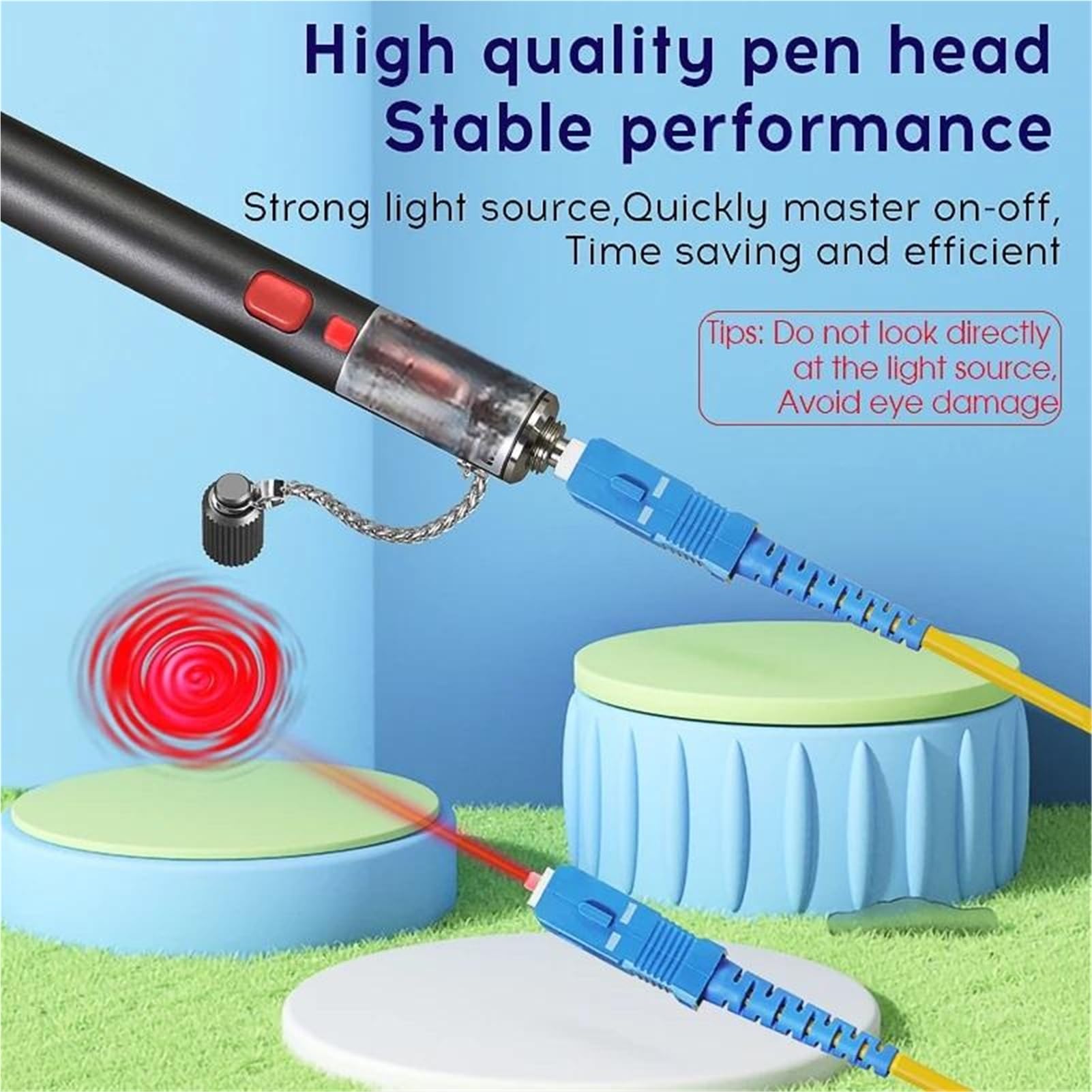 Localisateur visuel de défauts de type stylo VFL 5/10/20/30/50 MW, testeur de câbles à fibre optique 2,5 mm (SC/FC/ST), interface FTTH Testeur de fibre optique(10mw VFL)