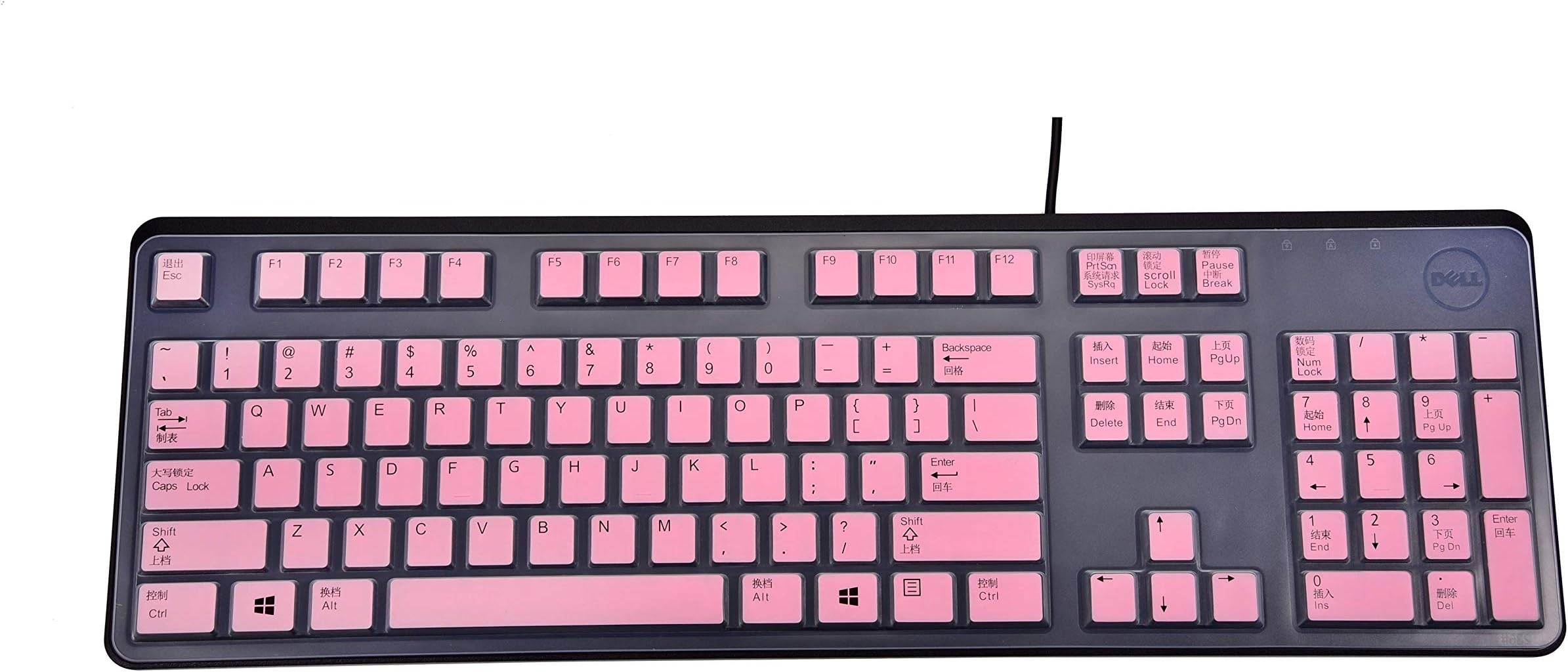 Keyboard Cover for Dell KB212-B & Dell 2GR91 4G481 KB4021 Slim USB 104-Key Keyboard, Dell KB212-B Keyboard Skin Protector - Pink