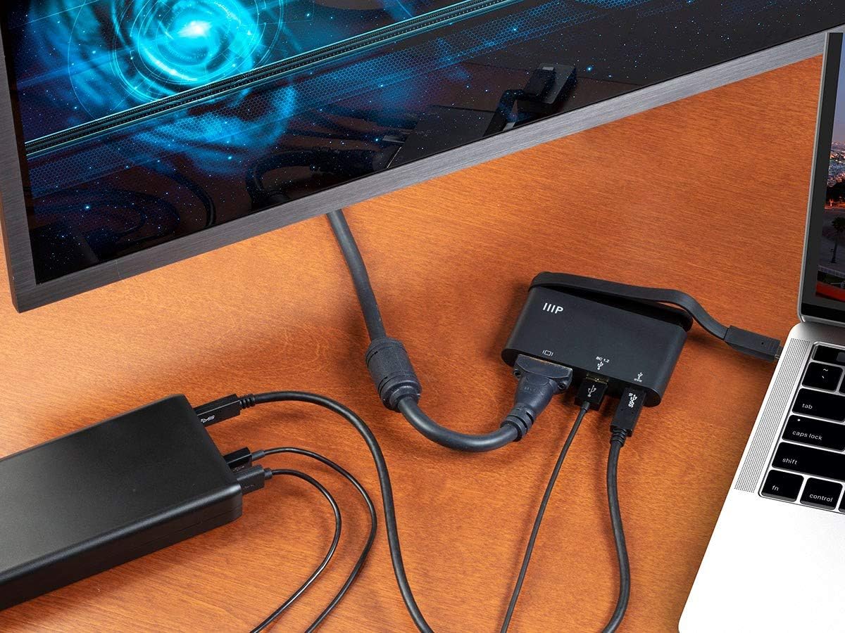 Suреr Bіg Clеаrаnсе! Monoprice USB-C VGA Multiport Adapter - White, With USB 3.0 Connectivity & Mirror Display Resolutions Up To 1080p @ 60hz - Select Series