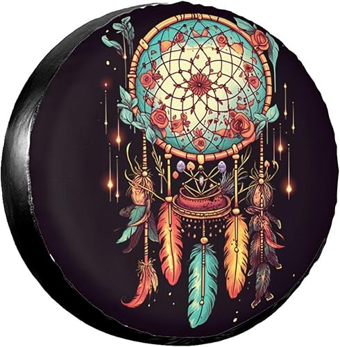 Hermosa cubierta de neumático de repuesto Dreamcatcher para ruedas, a prueba de polvo, para remolque, caravana, SUV y muchos vehículos de 17 pulgadas