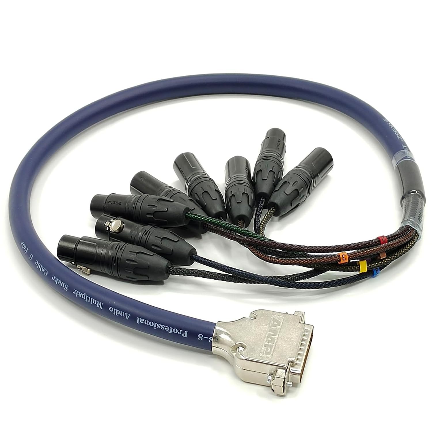 1Meter DB25 Male to 4 XLR Female and 4 XLR Male Highly Shield Analog Audio Snake PVC Cable