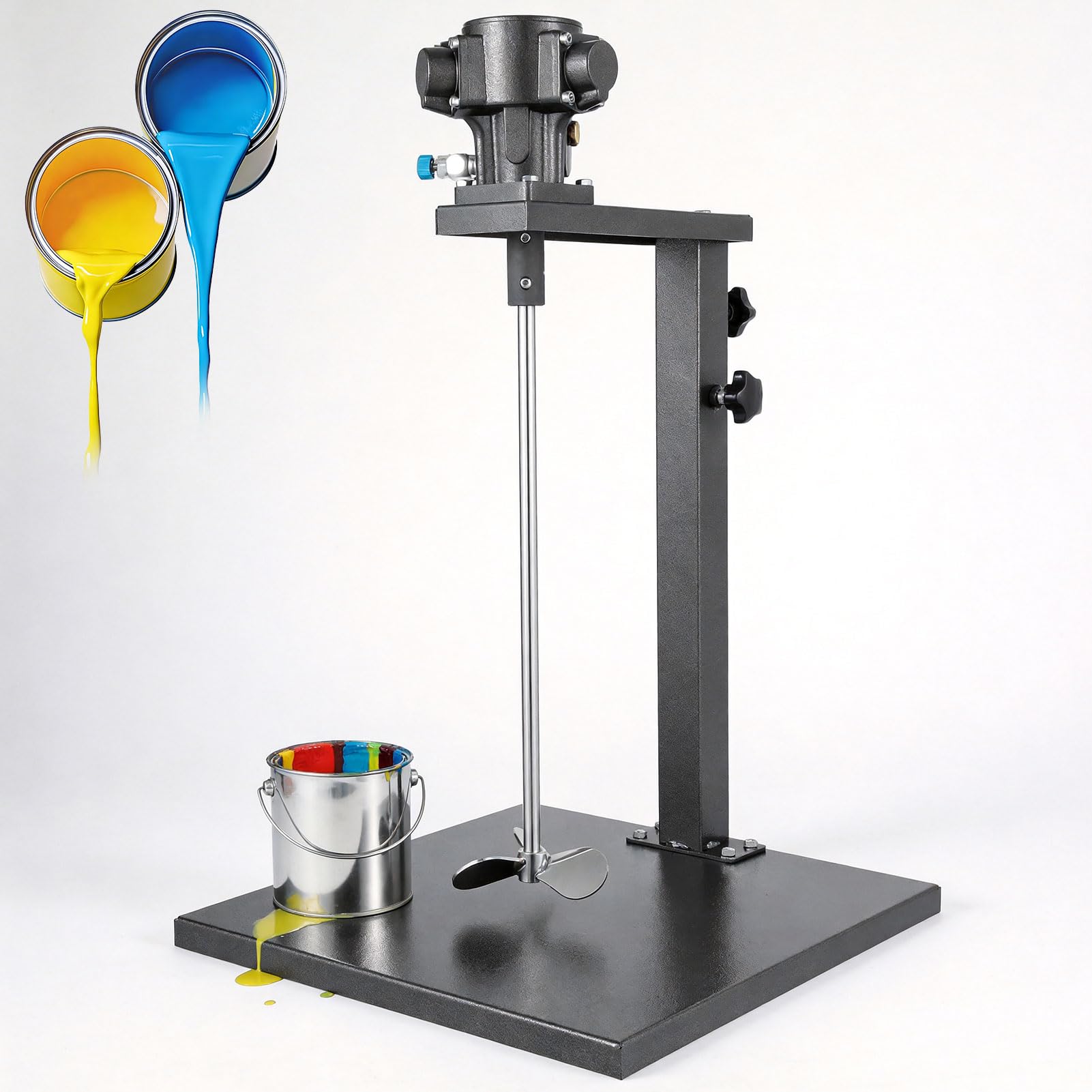 Miscelatore pneumatico per vernice, 1/4HP a velocità variabile con altezza regolabile per prodotti chimici, vernici, intonaco e inchiostro, capacità 20 litri