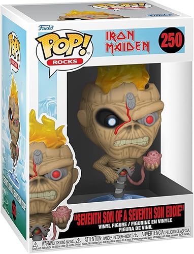 Miniatura 2 de POP Iron [Maiden] Eddie - Figura de vinilo Funko del séptimo hijo del séptimo hijo (empaquetado con funda protectora de caja compatible),