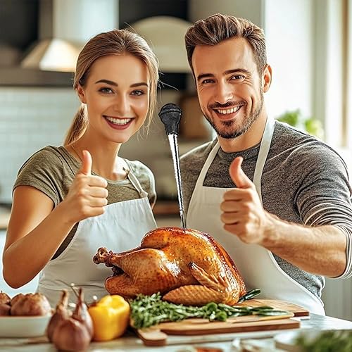 Miniatura 8 de Jeringa para pavo, Baster para cocinar, carne y aves de corral, color negro