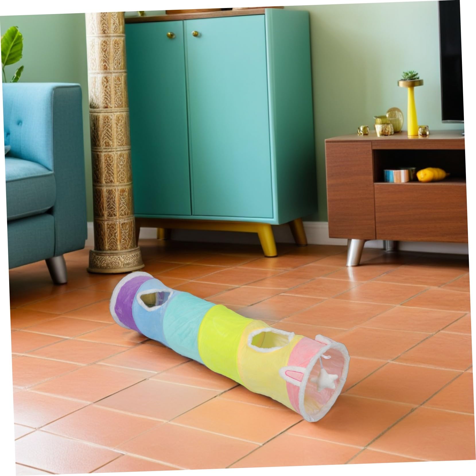SHINEOFI Juguete Túnel para Gatos De Túnel Espiral Plegable Juguete De Persecución para Gatos y Gatitos para Mascotas Pequeñas Interiores