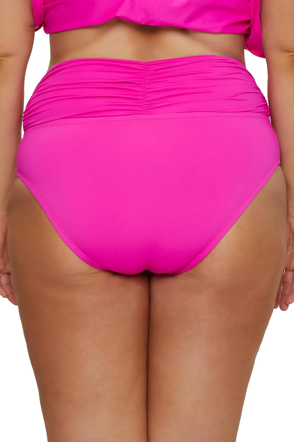 BECCA ETC. Women's Marble Canyon Plus Size Shirred V-Front Hipster Bikini Bottom, Cheeky Coverage, Swimwear Separates - Image 4