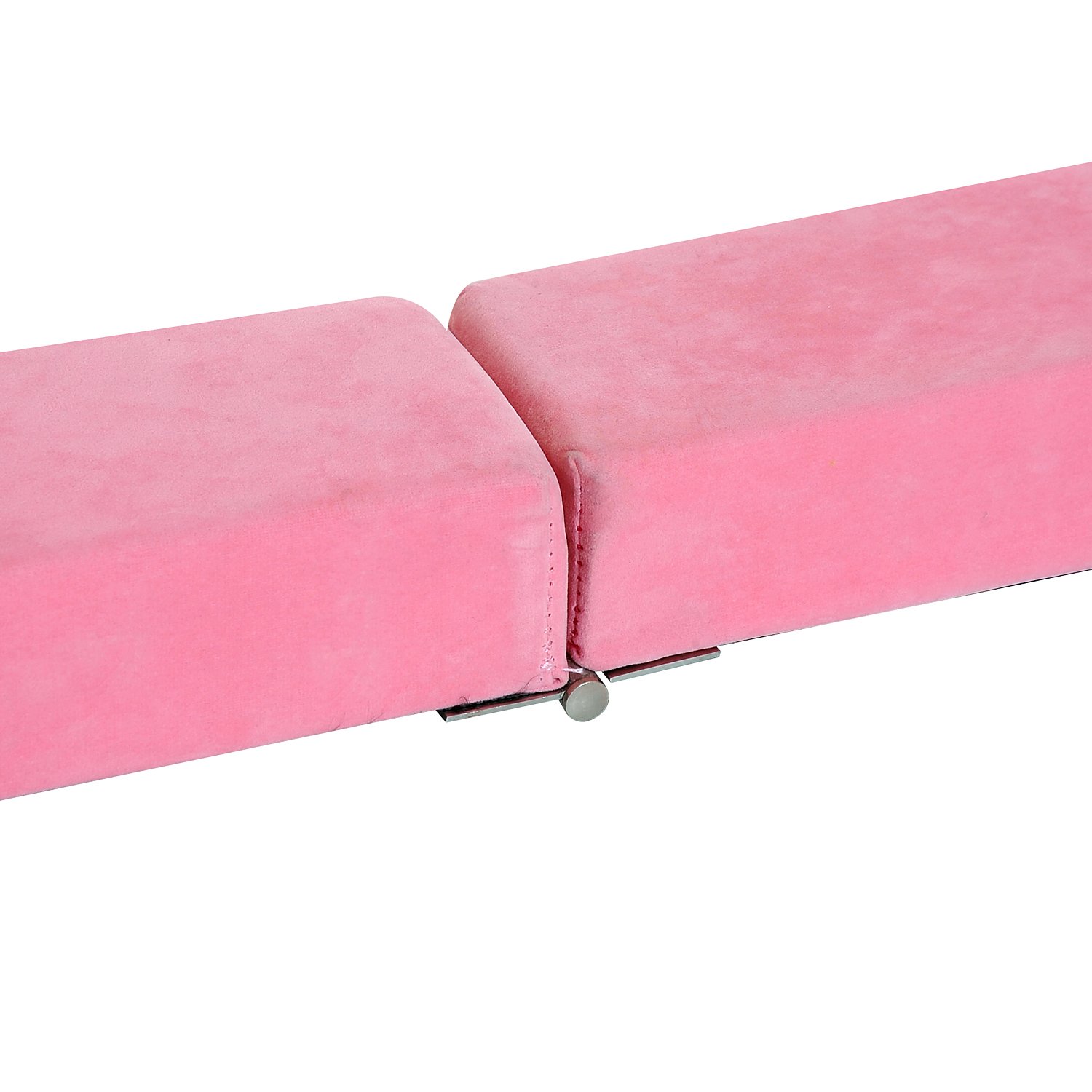HOMCOM Trave da Ginnastica Equilibrio Allenamento Pieghevole Casa Legno 210 × 10 × 6.5cm Rosa
