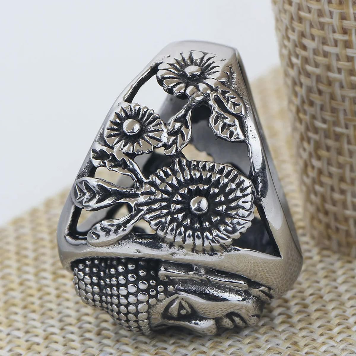 Bouddha Bless Ring Bague De Bijoux Bouddhistes En Acier Inoxydable