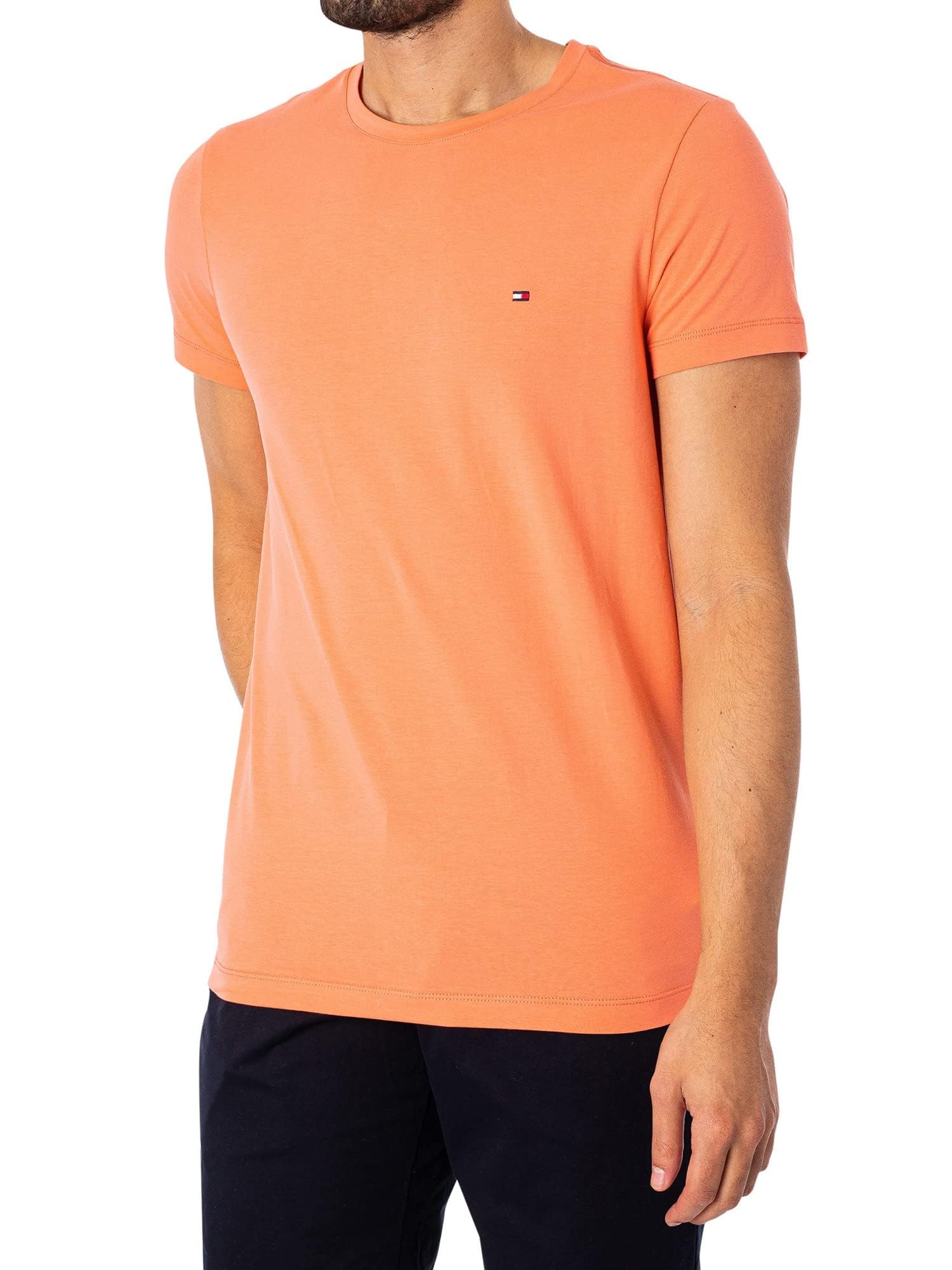 Tommy Hilfiger Herren Stretch Slim Fit Tee Mw0Mw10800 Kurzarm T-Shirts, Pink (Peach Dusk), 3XL