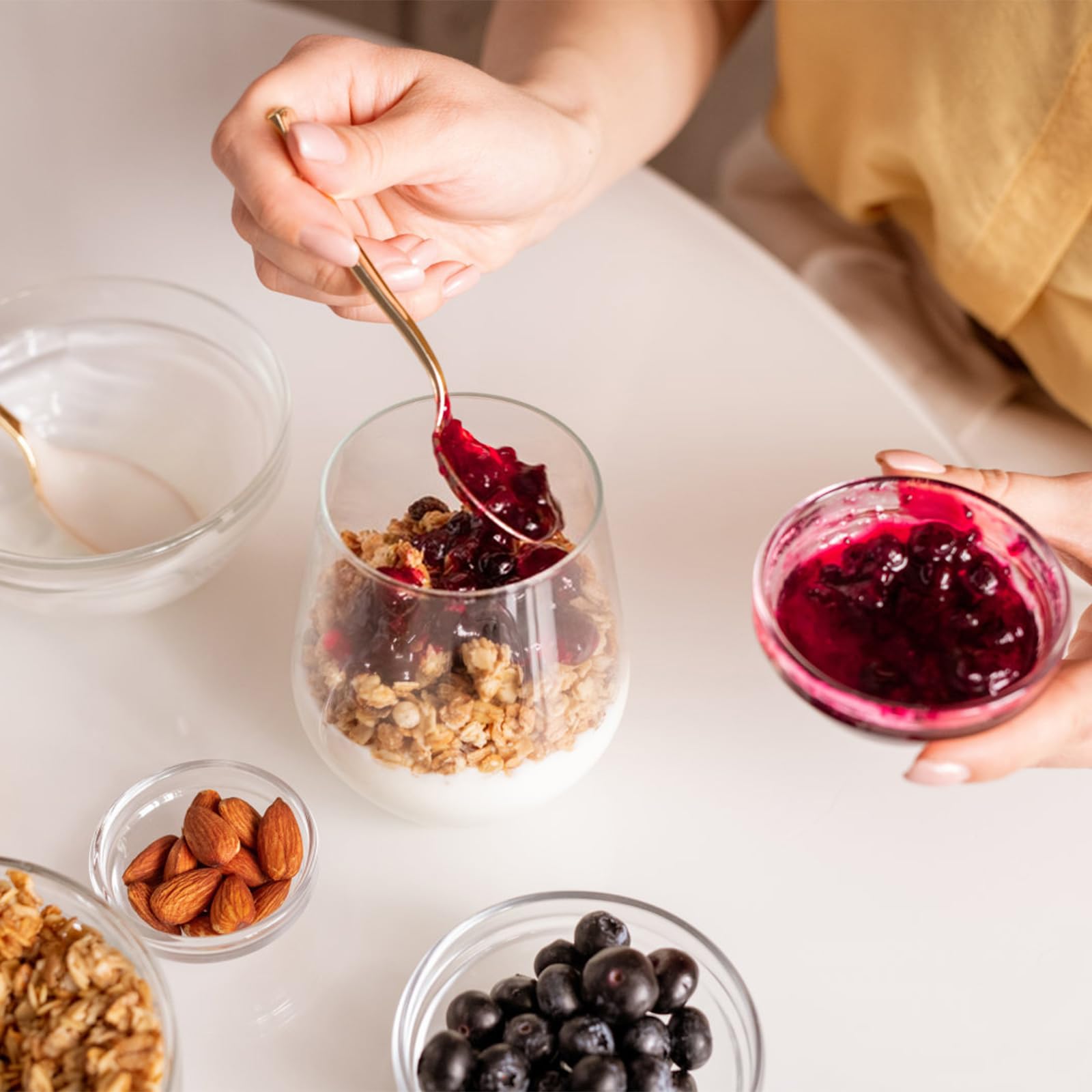 6 Kleine Glasschüsseln Stapelbar – Ideal Für Dips, Snacks, Gewürze & Desserts