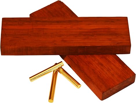 Knife Handle Material,Knife Scales Wood with Knife Handle Pins Brass for Blank Blades Knives Hand Making Red Pear Wood