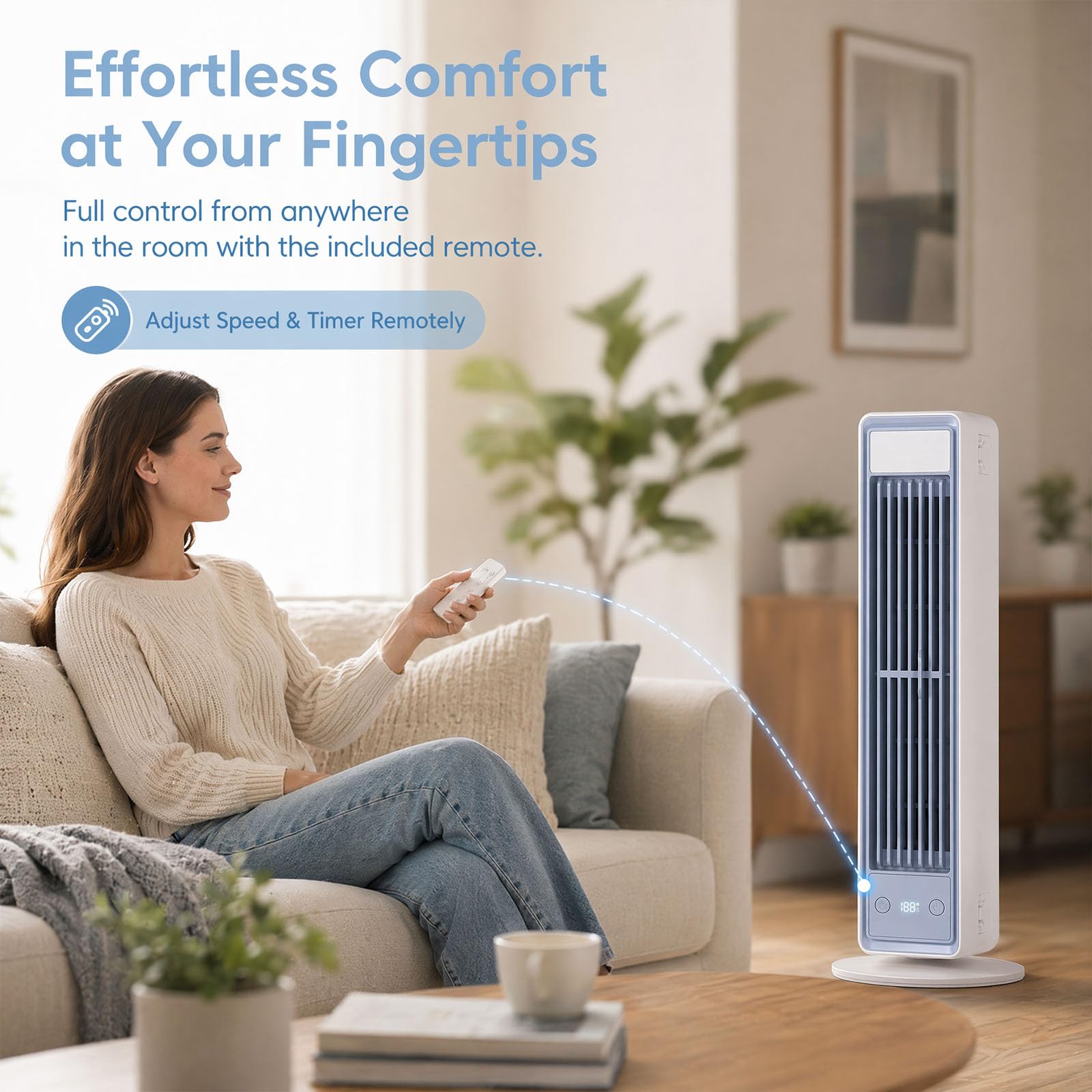 Tragbare Klimaanlage, Mobiler Luftkühler leise mit 3 Geschwindigkeiten, Energieeffizienter Ventilator ohne Flügel, Mini Air Conditioner für Schlafzimmer, Büro und Zuhause, Weiß