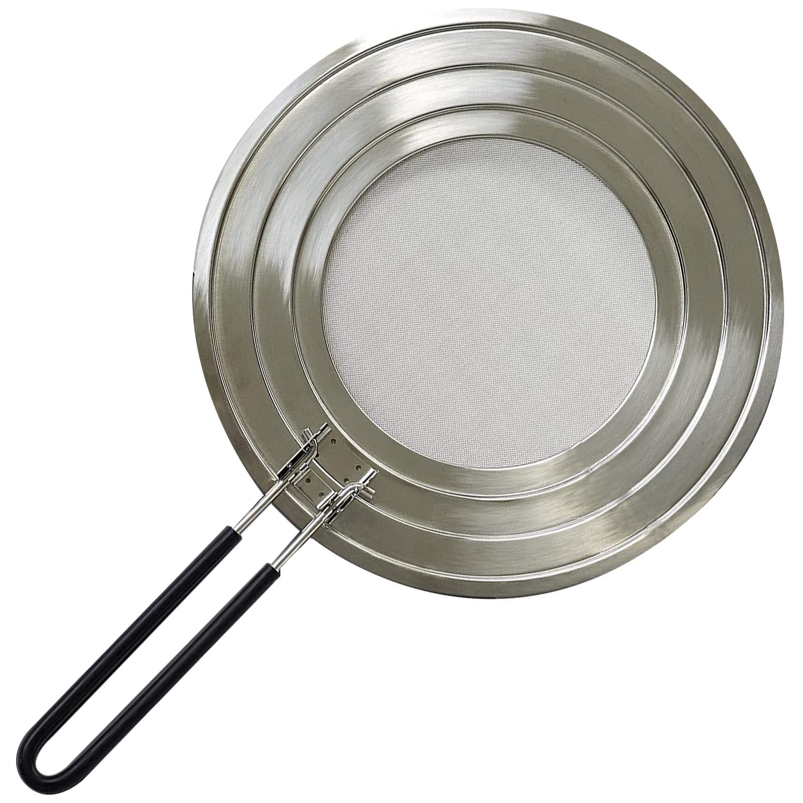 DootafySplatter Screen Guard, Oil Hot Grease Shield Splatter Screen for Frying Pan Stove Splash from Bacon, Skin from Oil Burns with Folding Heat-Resistant Silicone Handle