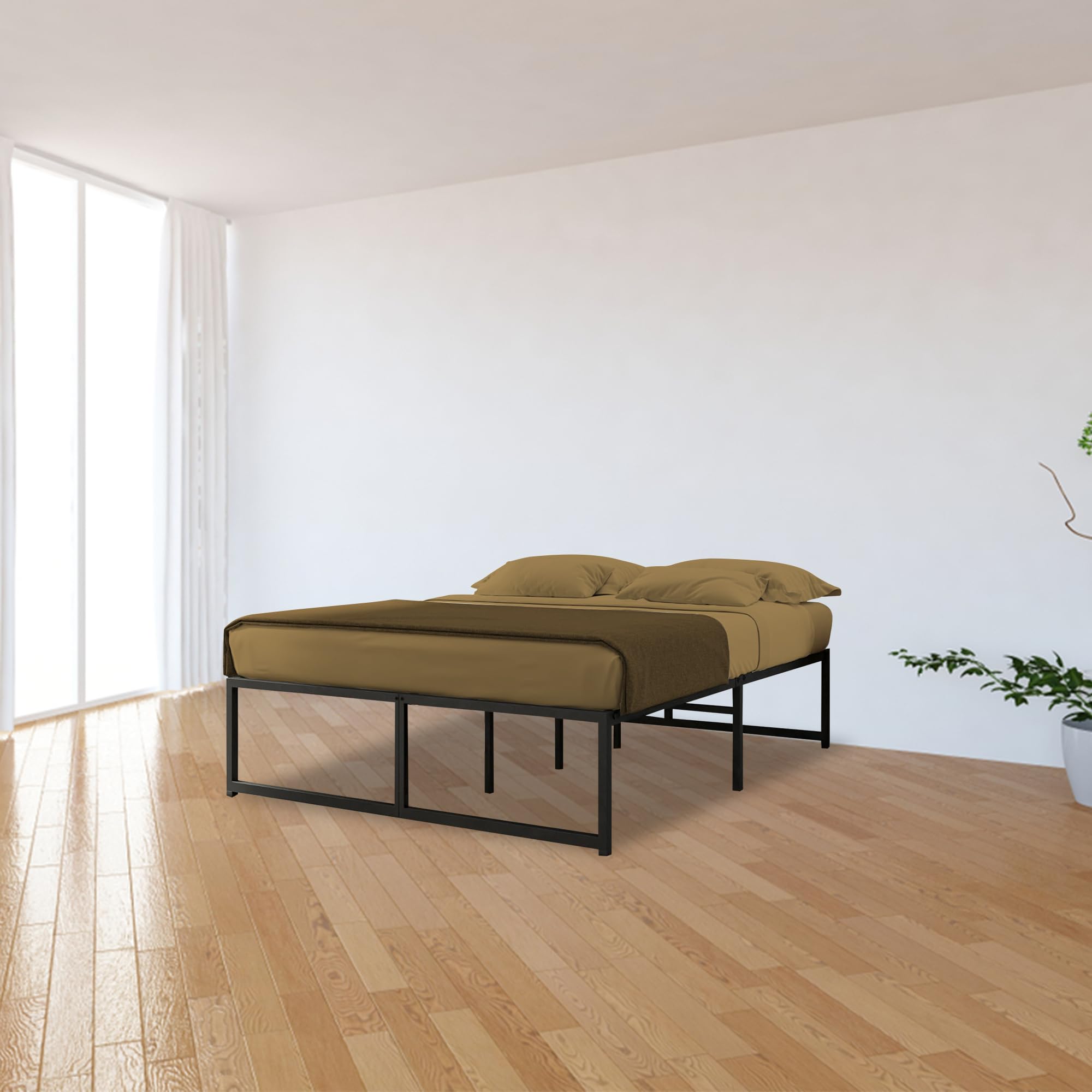 Premium Metal Bed || Without Headrest || Without Storage for Bedroom and Living Room Bed || Powder Coated. (Queen)