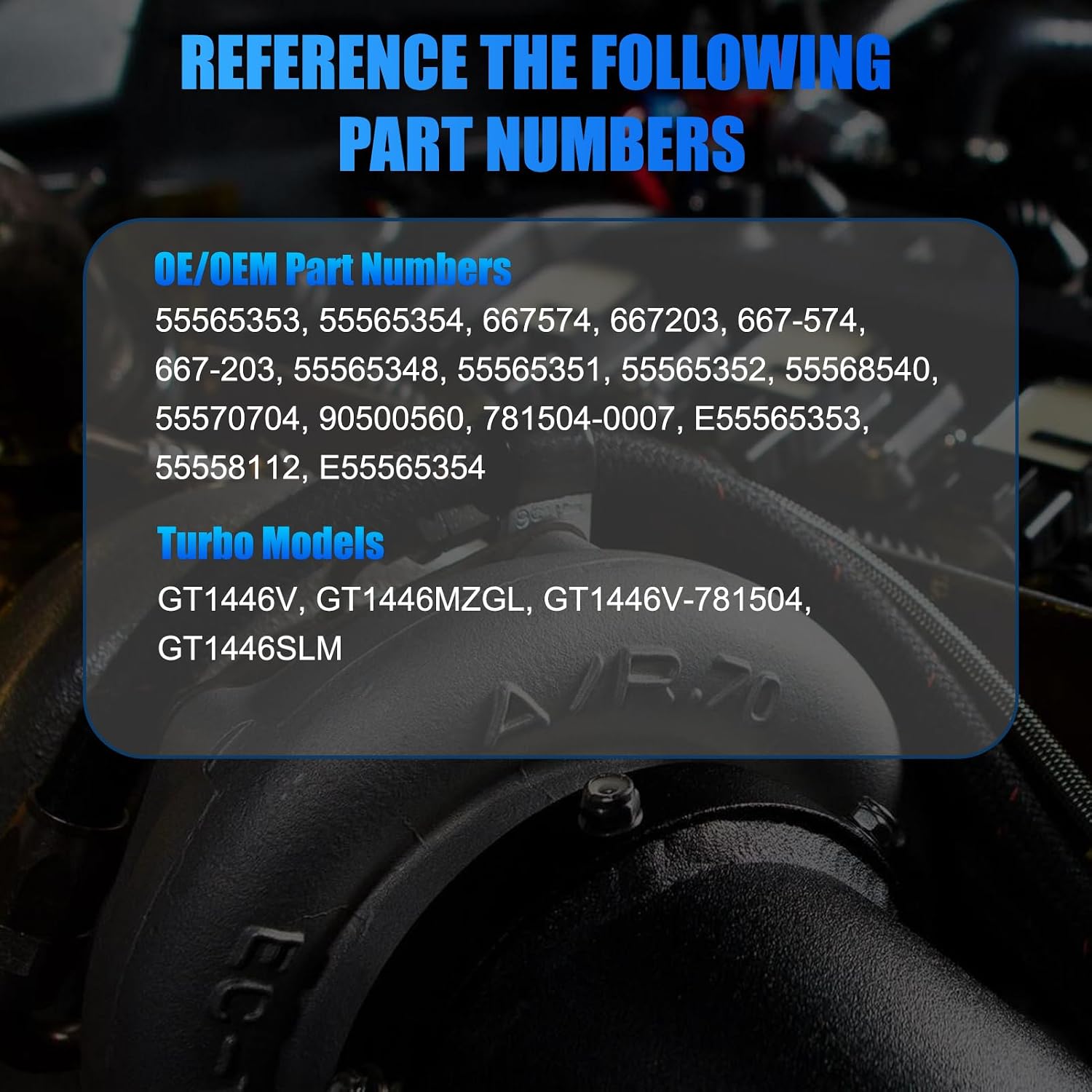 Turbo Turbocharger Compatible with 2011-2015 Cruze & 2016 Cruze Limited, for 2013-2021 Trax & 2012-2020 Sonic & 2013-2021 Encore, 1.4L Engines, Replace# 55565353 667-203, OE Quality