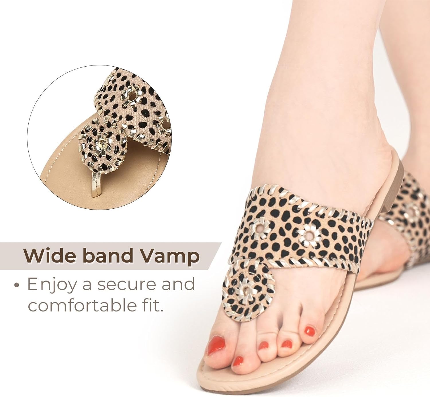 katliu Women's Flat Sandals Flip Flop Sandals Dressy Thong Sandals - Image 3