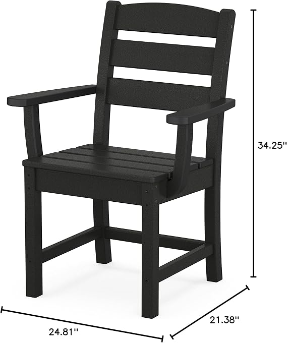 Polywood Lakeside Dining Arm Chair in Black