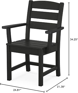 Polywood Lakeside Dining Arm Chair in Black