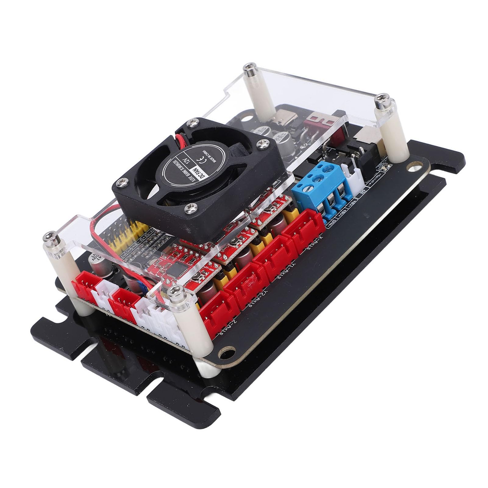 Cryfokt 32-bitowa Płyta Kontrolera GRBL CNC z 3 Sterownikami do 2-osiowej 3-osiowej Maszyny Grawerującej, Obsługuje Silnik Wrzeciona 0-500W 48V, do Grawerki CNC Aluminiowa Płytka Drukowana