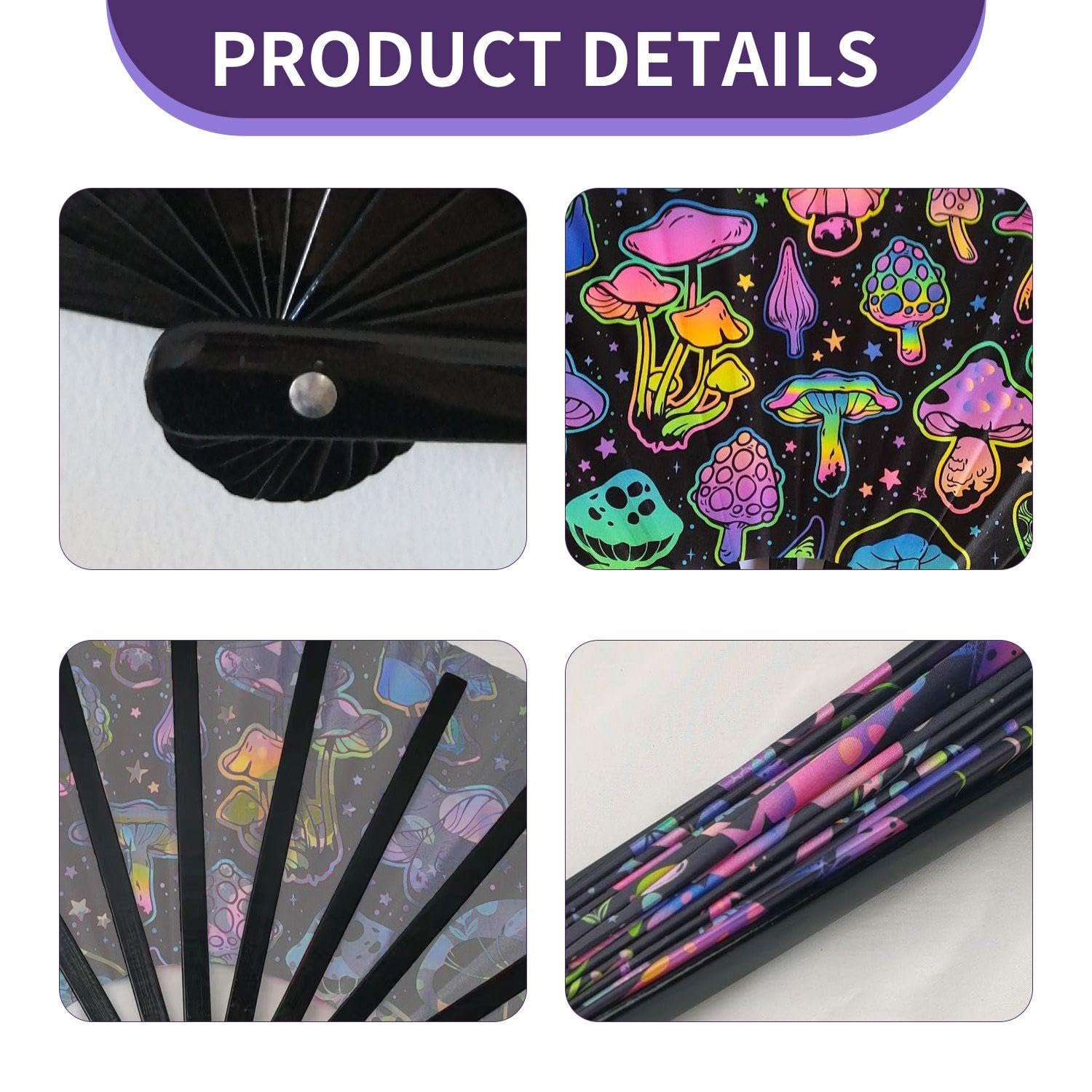 Éventail Pliant Arc-En-Ciel, Éventail Pliant De Carnaval, Ventilateur De Carnaval, Purificateur D'air, 2 Pièces, 33 X 64 Cm, Multicolore