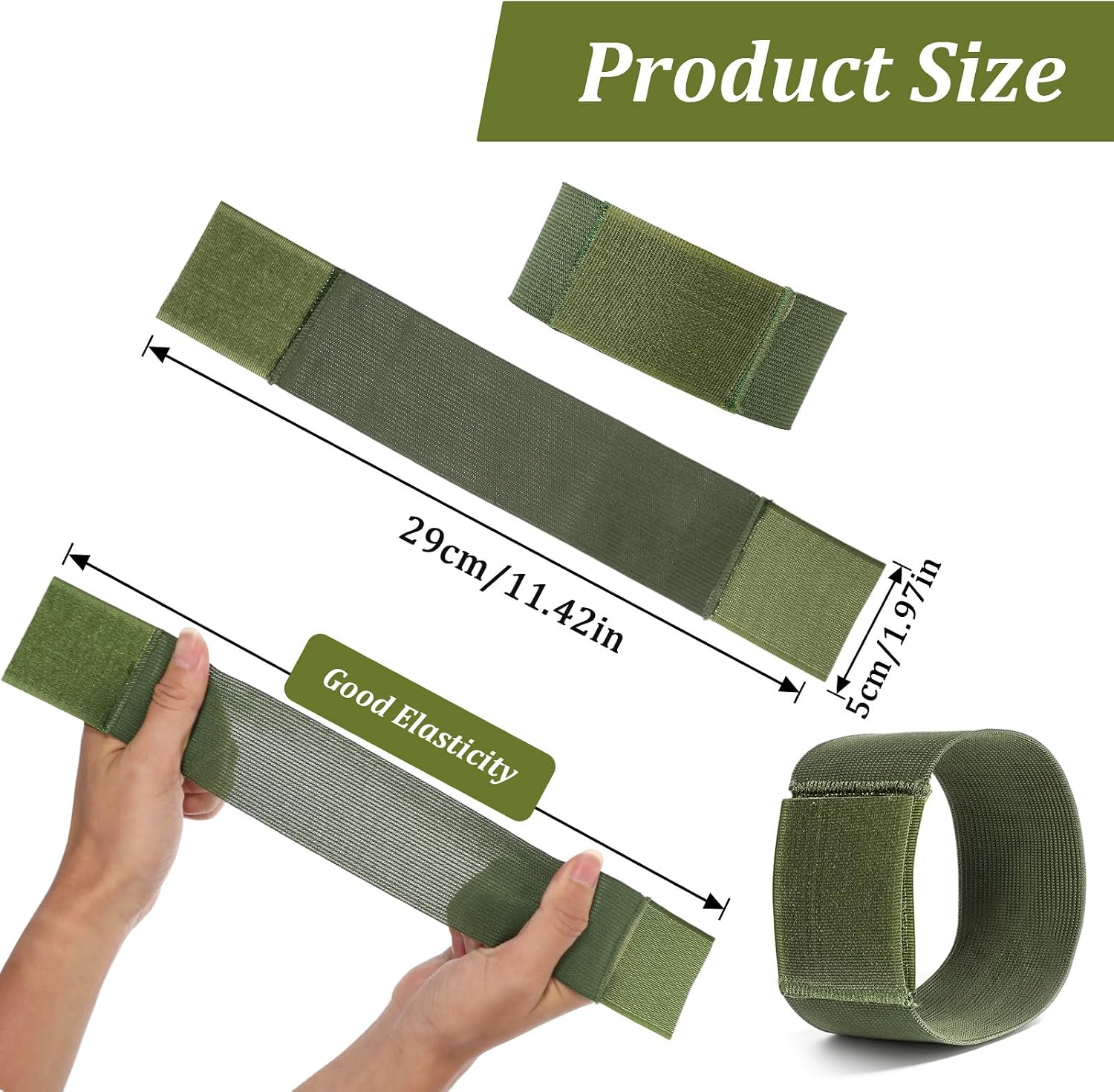 4pcs Boot Straps for Cowboy Boots, Elastic Cowboy Boot Straps for Men & Women, Hook and Loop, for Wader Fishing Hunting Biking Army Navy (Olive Green)