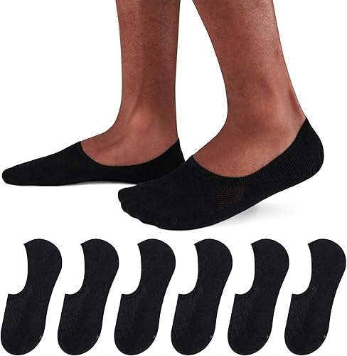 No Show Socks Men 6/8 Pack Invisible Low Cut Non Slip Short - Pilates Gifts For Him