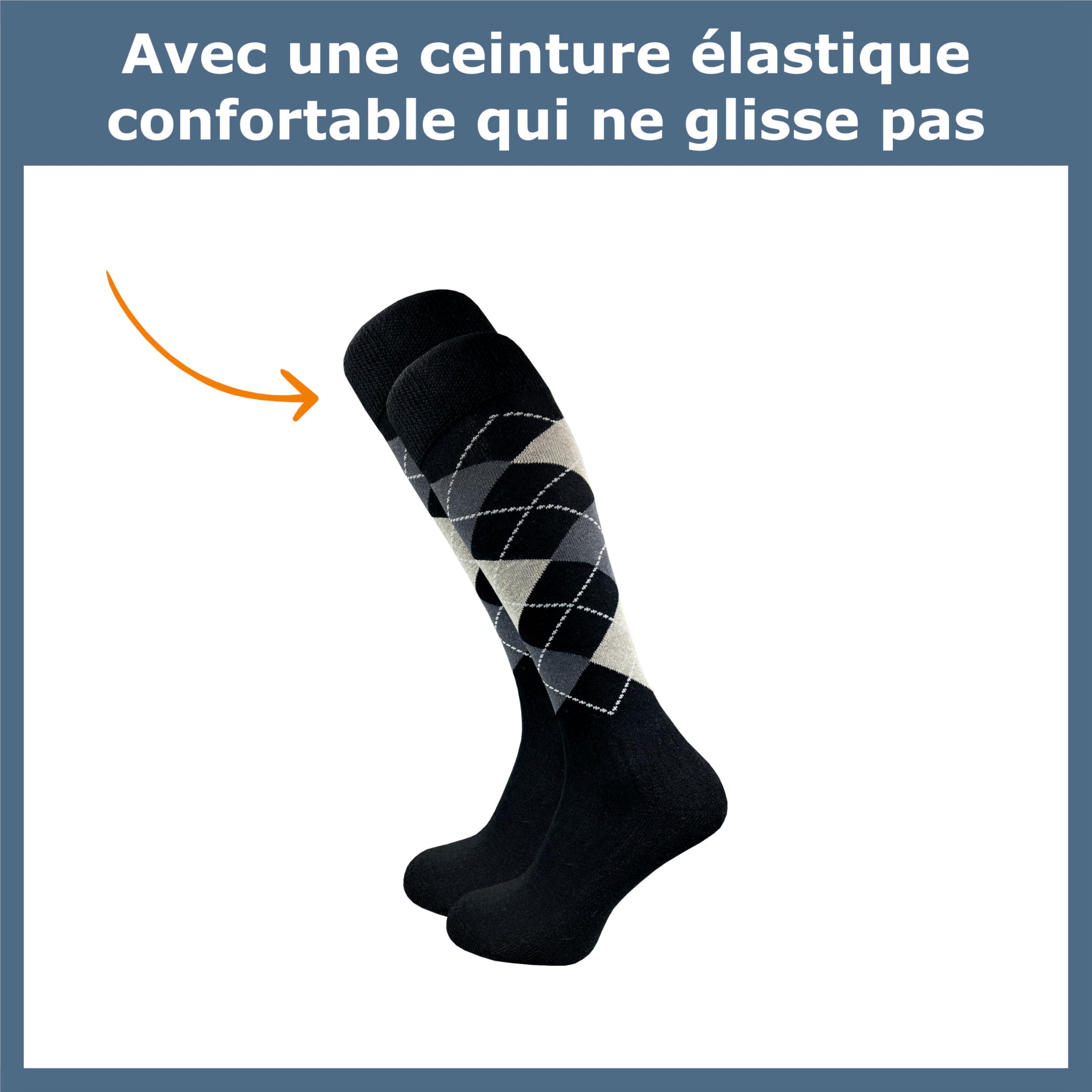 GAWILO Chaussettes equitation femme et homme (4 paires) | Chaussettes chaudes avec ceinture confortable