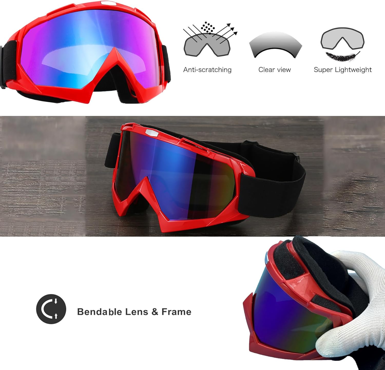 Dirt Bike Goggles ATV Off-Road Riding Motorcycle Motocross Glasses with Sun UV Protection Balaclava Full Face Cover - Image 4