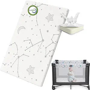 YENING Pack and Play Mattress Pad Baby Pack N Play Mattresses for Playpen and Playard with Washable Cover 38"x26"x1", 1 Pack
