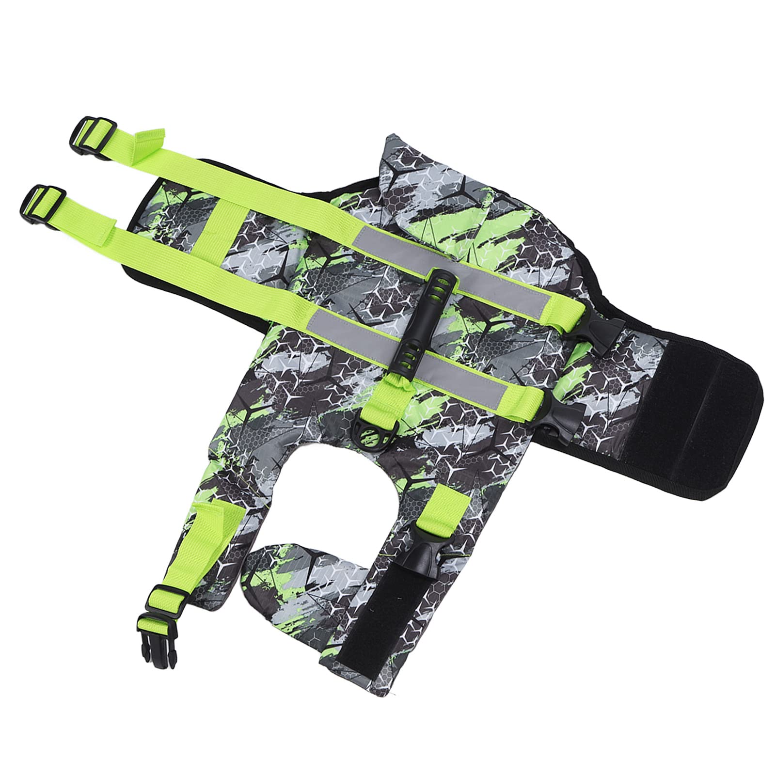 Gavigain Dog Life Jacket, Adjustable Straps, Quick Release Buckles, Buoyancy, for Dogs, Kayaking, Boating, Swimming, Surfing Safety (M)