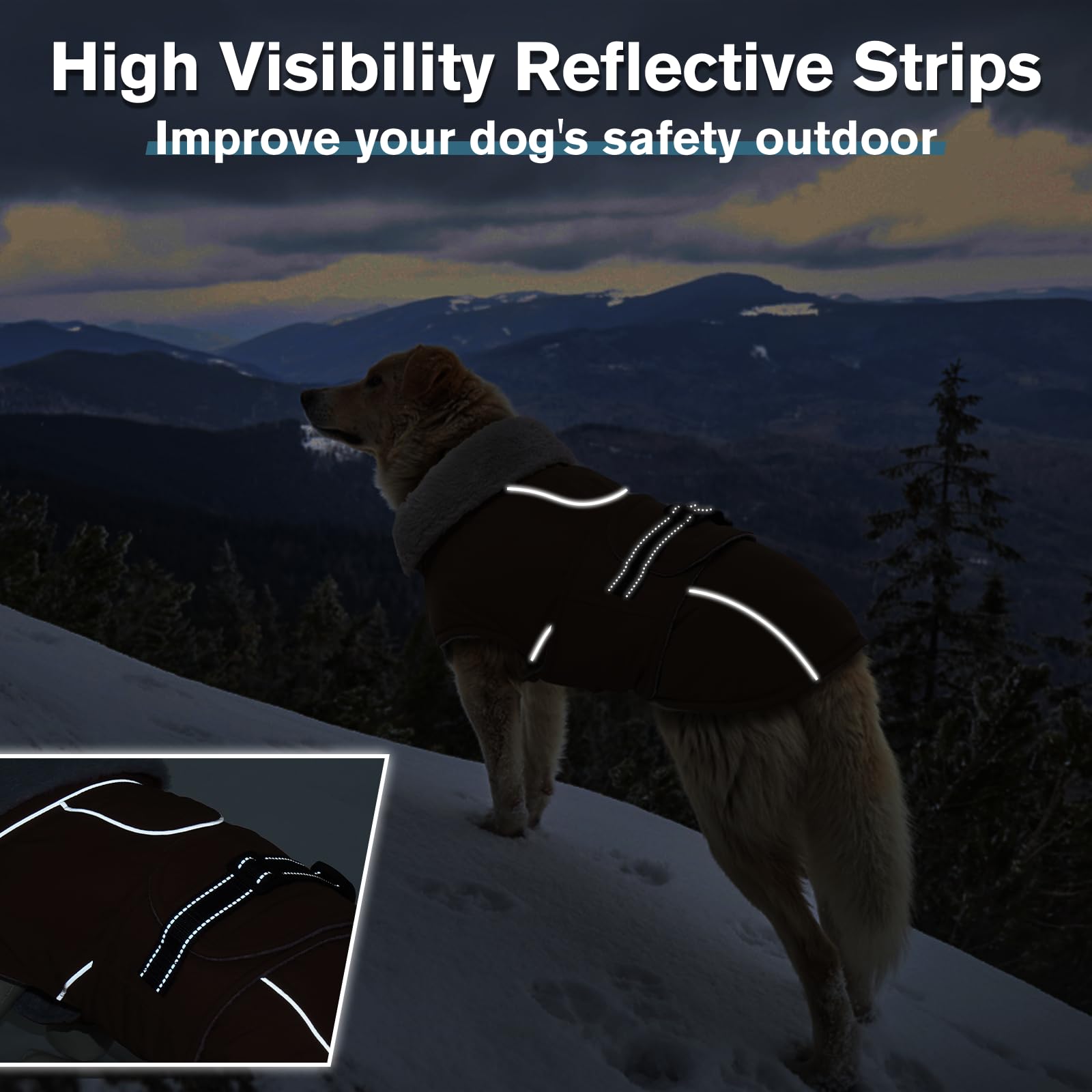 Lelepet Manteaux et vestes chauds pour chiens, manteau d'hiver imperméable pour chien par temps froid, veste matelassée réfléchissante pour chien, manteau pour animal de compagnie avec doublure