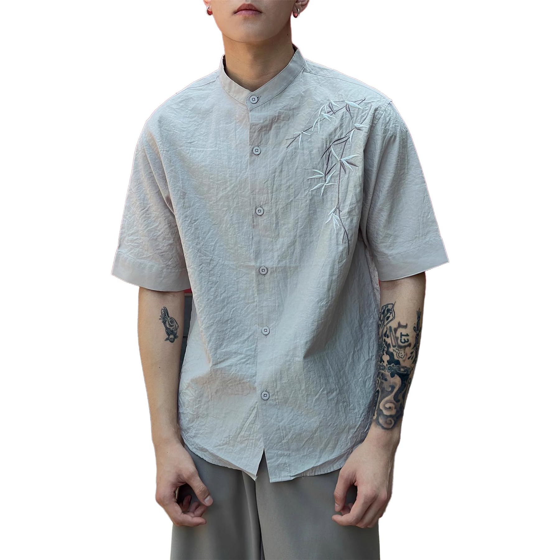 GUOYUXIAO Männer-Chino-Kurzarmhemd.